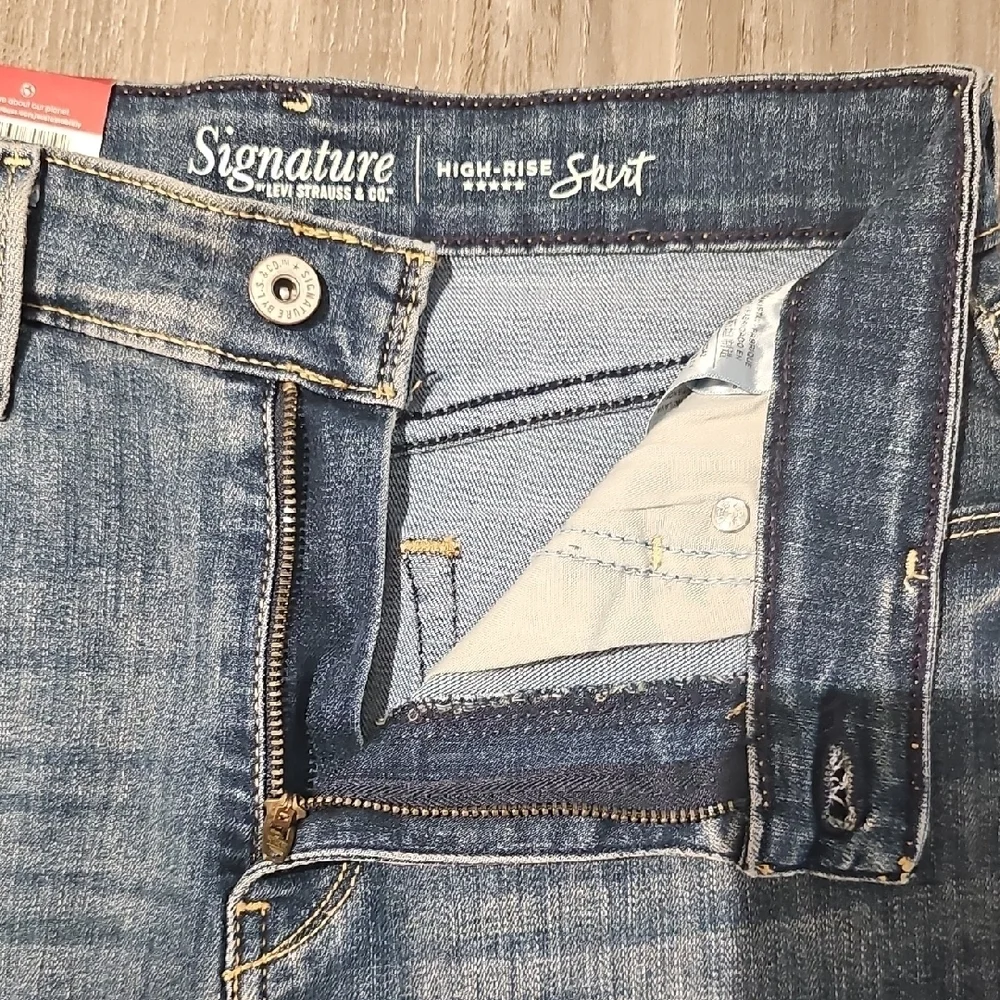 Signature by Levi Strauss Blue Denim Mini Skirt
